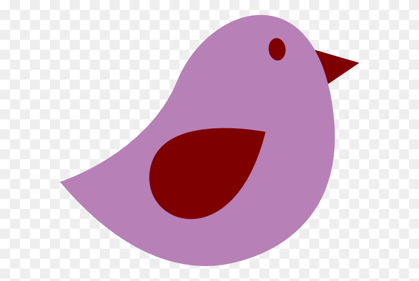 600x505 Фиолетовая Птица Клипарт Птицы Картинки На Clker Com Вектор Онлайн - Красная Птица Клипарт