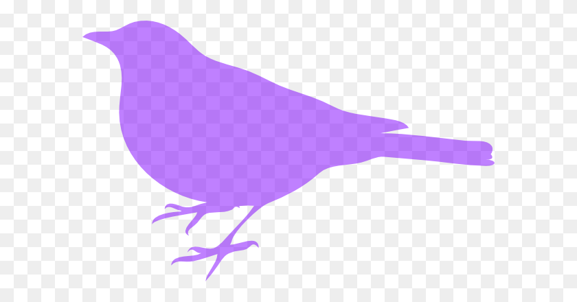 600x380 Purple Bird Clipart Clip Art At Clker Com Vector Online - Love Birds Clipart