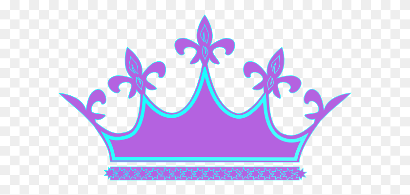600x341 Purple Blue Crown Png, Clip Art For Web - Crown Clipart PNG