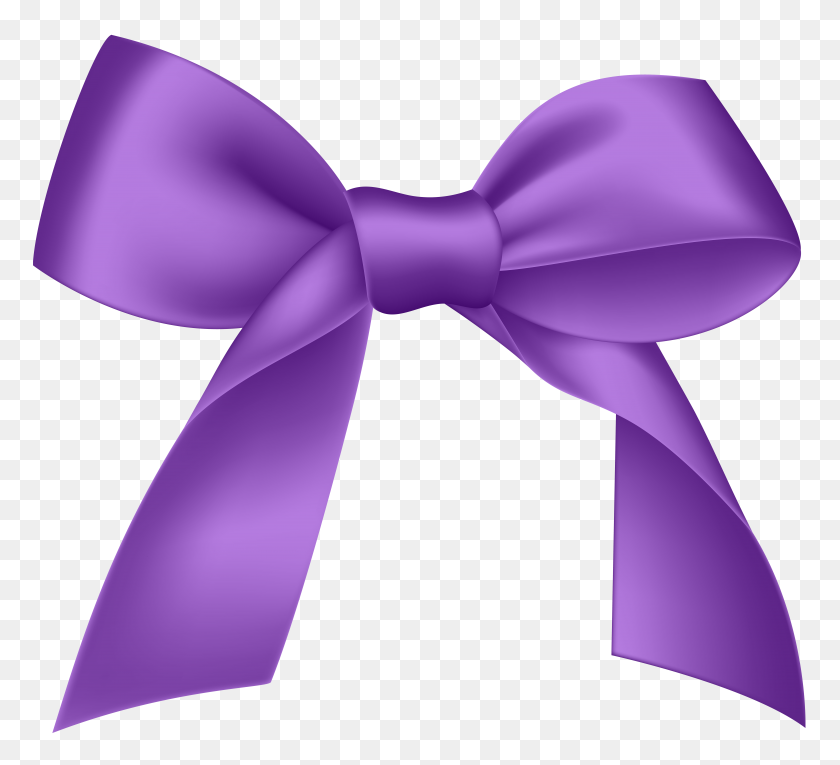 8000x7237 Purple Bow Png - Purple Ribbon PNG