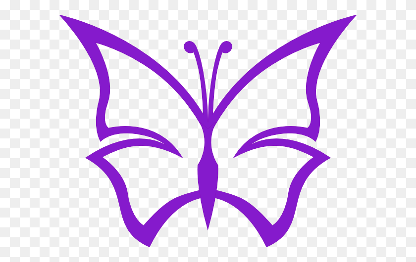 600x470 Фиолетовая Бабочка Картинки - Бабочка Границы Клипарт