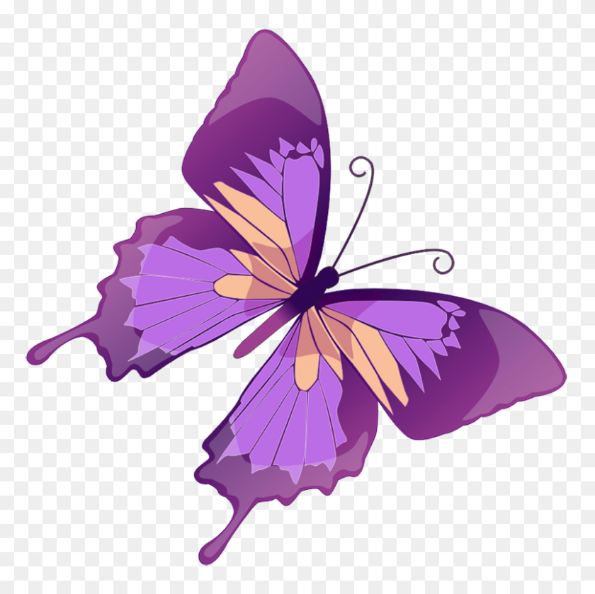 805x805 Purple Butterfly Clip Art Purple Butterfly Clip Art Free - Moth Clipart