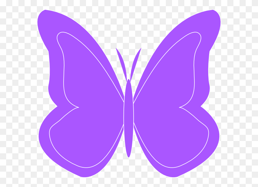 600x550 Фиолетовая Бабочка Клипарты - Фиолетовая Бабочка Png