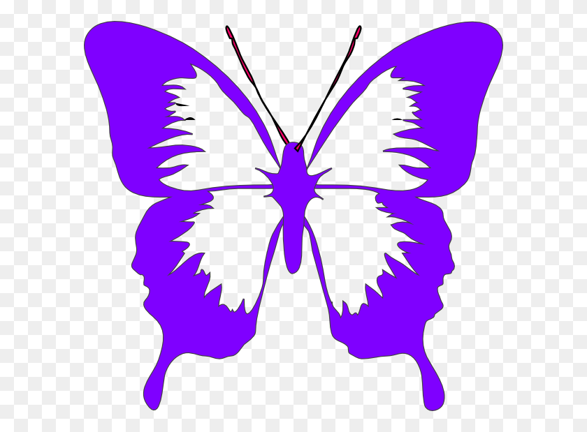 600x559 Purple Butterfly Wings Clip Art - Butterfly Wings Clipart