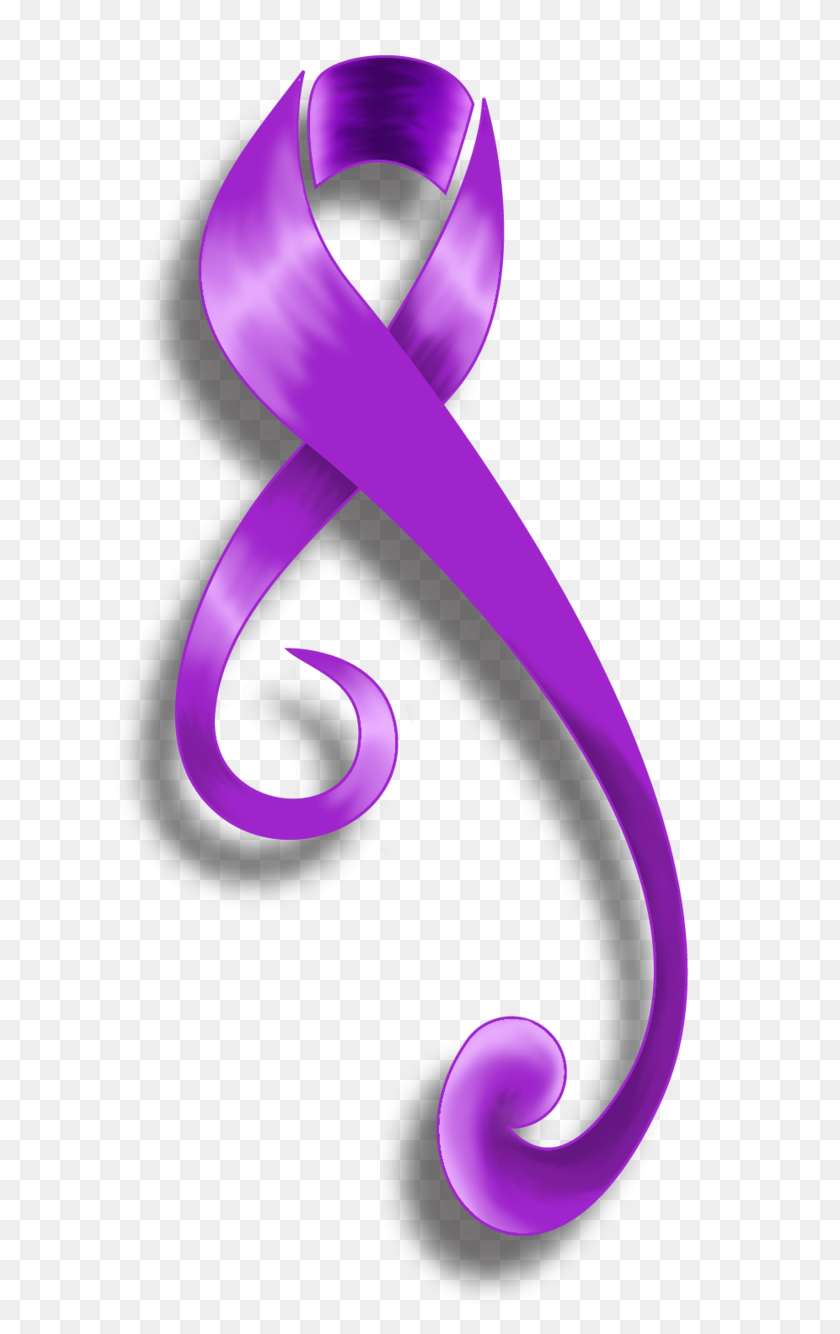 626x1274 Purple Cancer Ribbon Tattoos Free Image - Purple Ribbon PNG