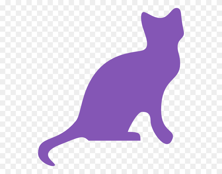 552x599 Purple Cat Png, Clip Art For Web - Cute Cat PNG