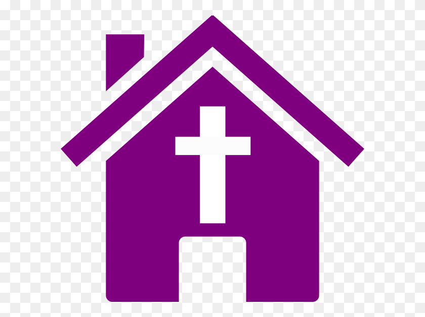 600x568 Фиолетовый Церковный Дом Картинки - Церковный Клипарт Png