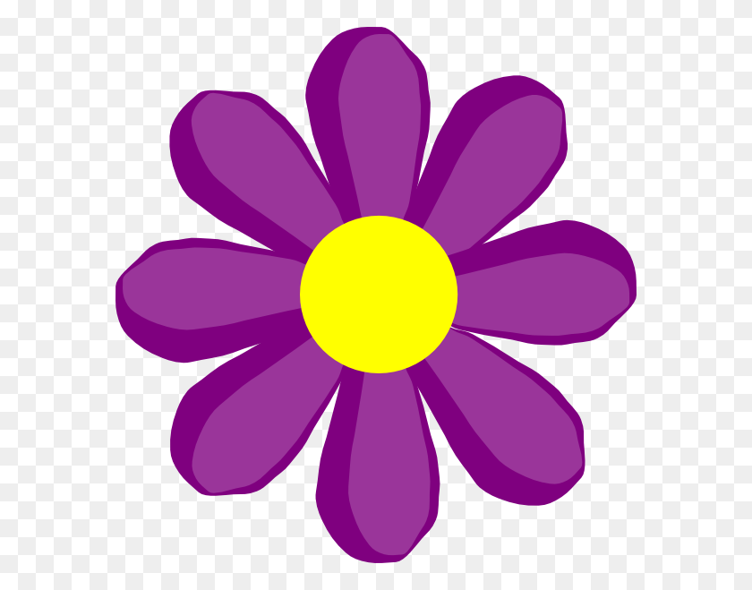 582x599 Purple Clip Art Purple Flower Clip Art - Law Clipart