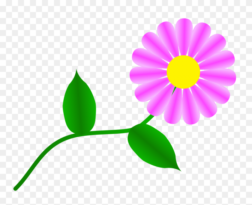 900x720 Purple Clipart Daisy Flower - Purple Flower Border Clipart