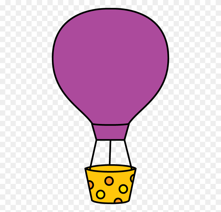 446x747 Purple Clipart Hot Air Balloon - Balloon Clipart PNG