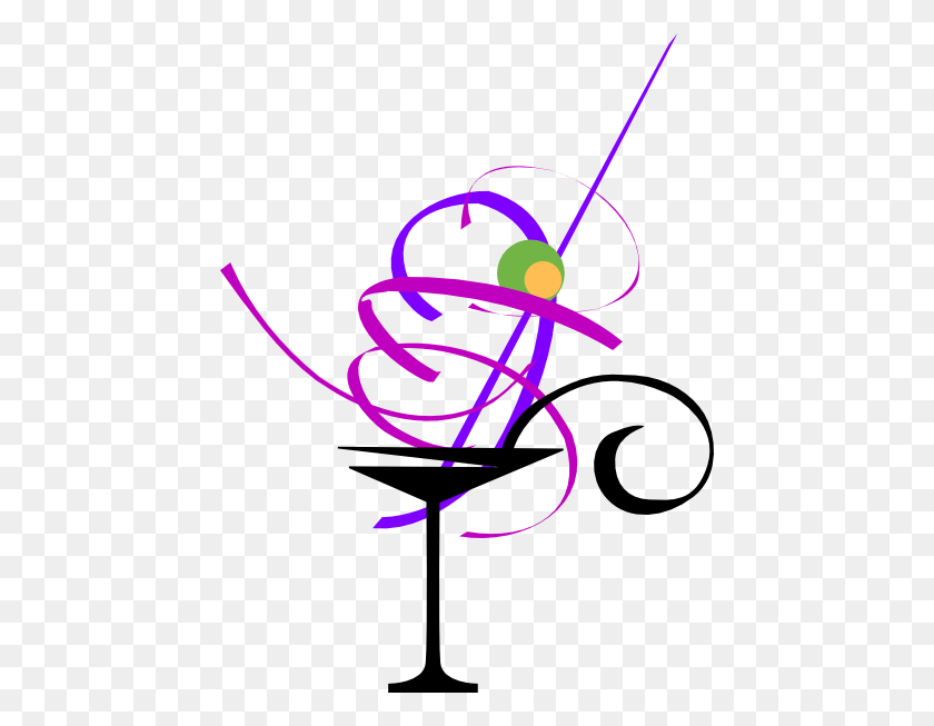 444x593 Purple Clipart Martini Glass - Wine Glass Cheers Clipart