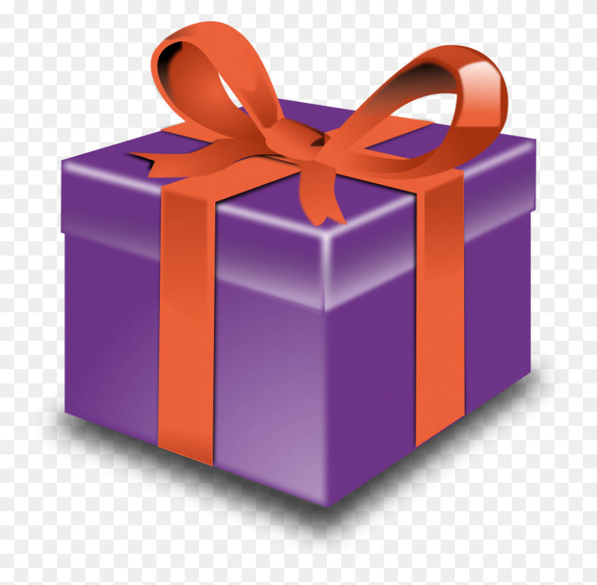 800x784 Purple Clipart Presents - Gift Box Clipart