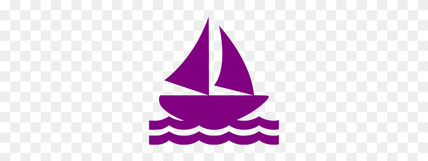 256x256 Purple Clipart Sailboat - Yacht Clipart Black And White