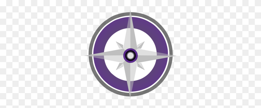 299x288 Purple Compass Rose Final Clip Art - Compass Clipart Free