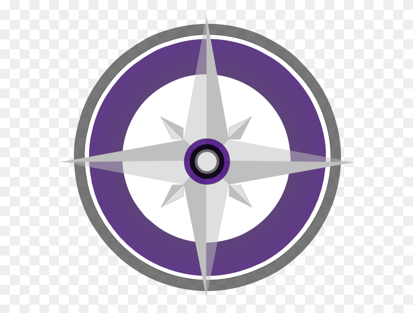 600x577 Purple Compass Rose Final Clip Art - Compass Rose Clip Art