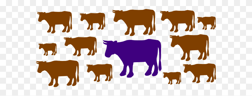 600x261 Purple Cow Clip Art - Cow And Calf Clipart