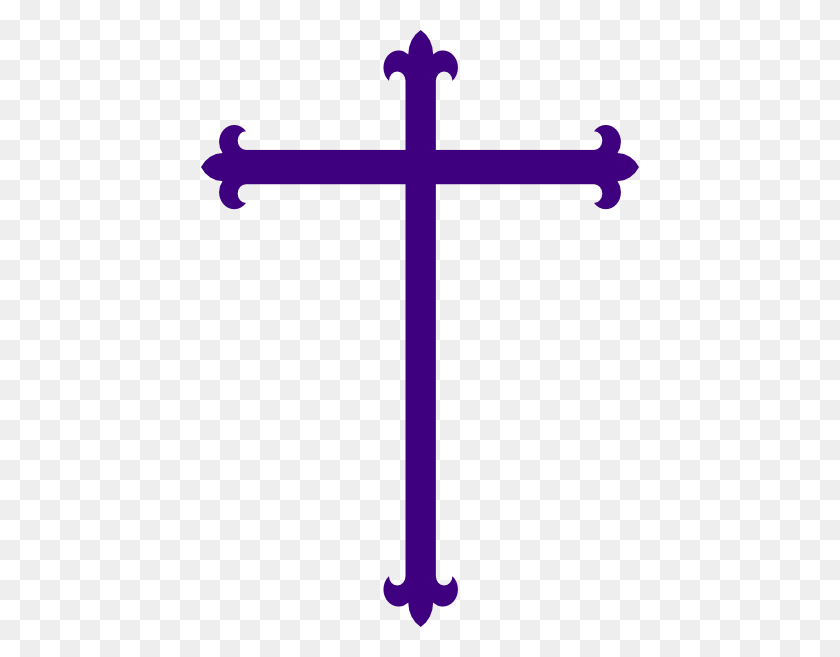 438x597 Purple Cross Clip Art - Transparent Cross Clipart