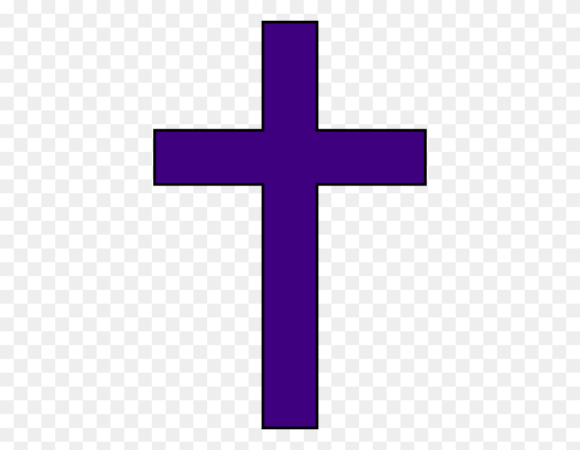 396x592 Purple Cross Clip Art - Cross Clipart