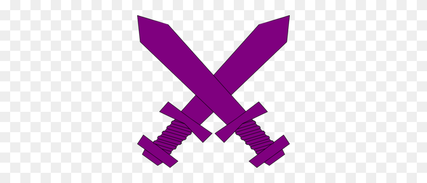 300x300 Purple Crossed Swords Clip Art - Sword Clipart PNG