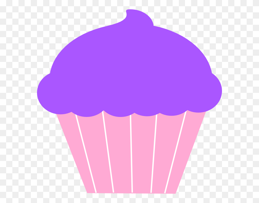 600x596 Purple Cupcakes Clipart - Vanilla Cupcake Clipart