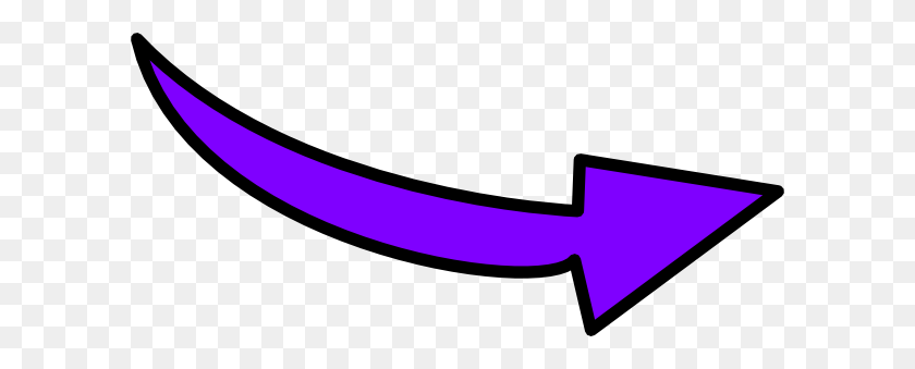 600x279 Purple Curvy Arrow Clip Art - Arrow Clip Art Free