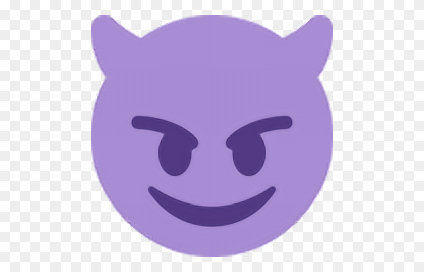 480x480 Purple Devil Evil Emoji Emoticon Face Expression Feelin - Devil Emoji PNG