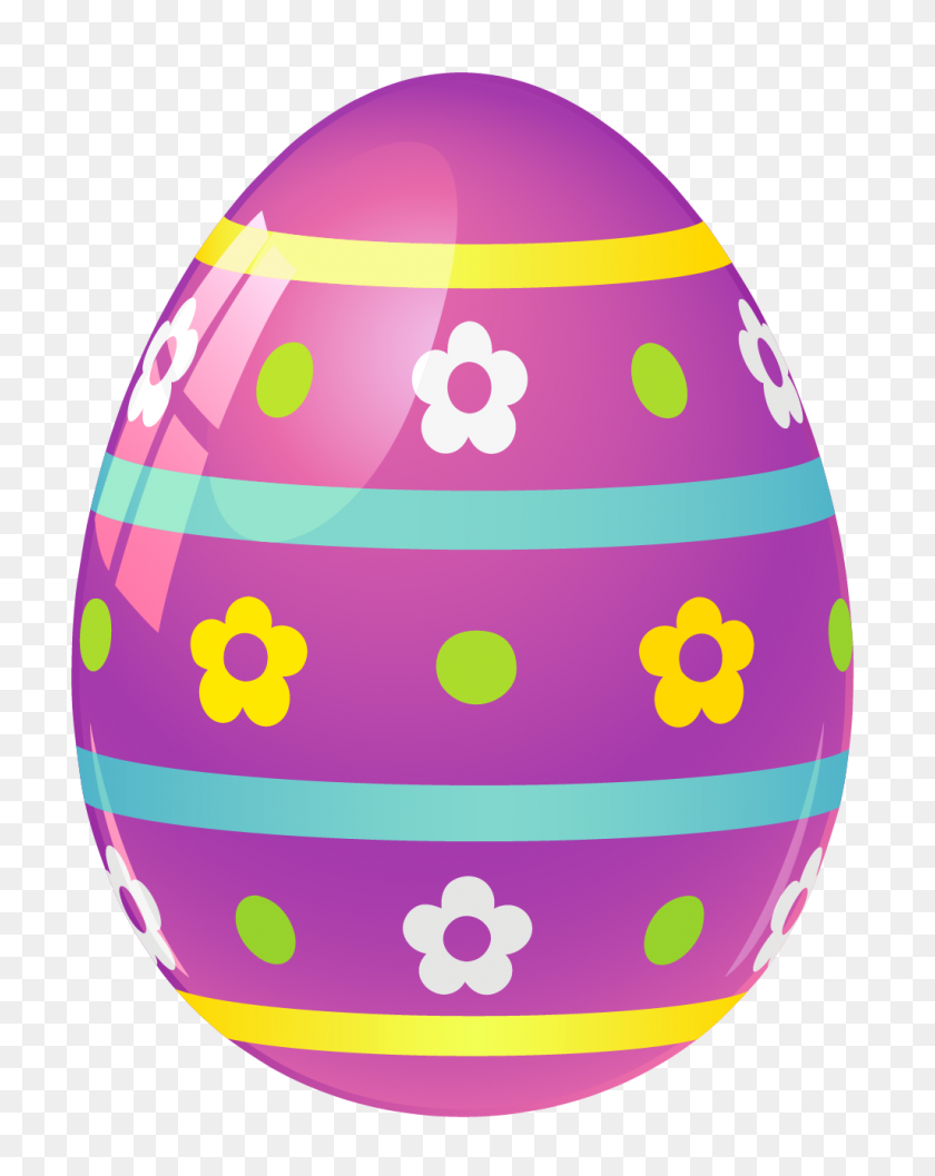 1025x1311 Purple Easter Egg With Flowers Png - Easter Egg PNG