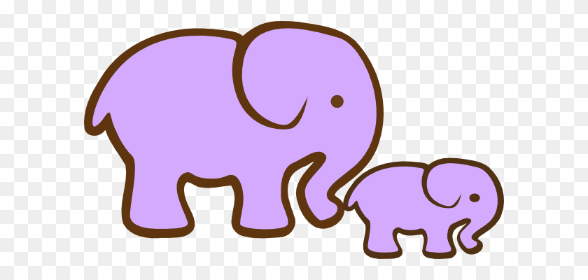 600x340 Purple Elephant And Baby Clip Art - Purple Dress Clipart