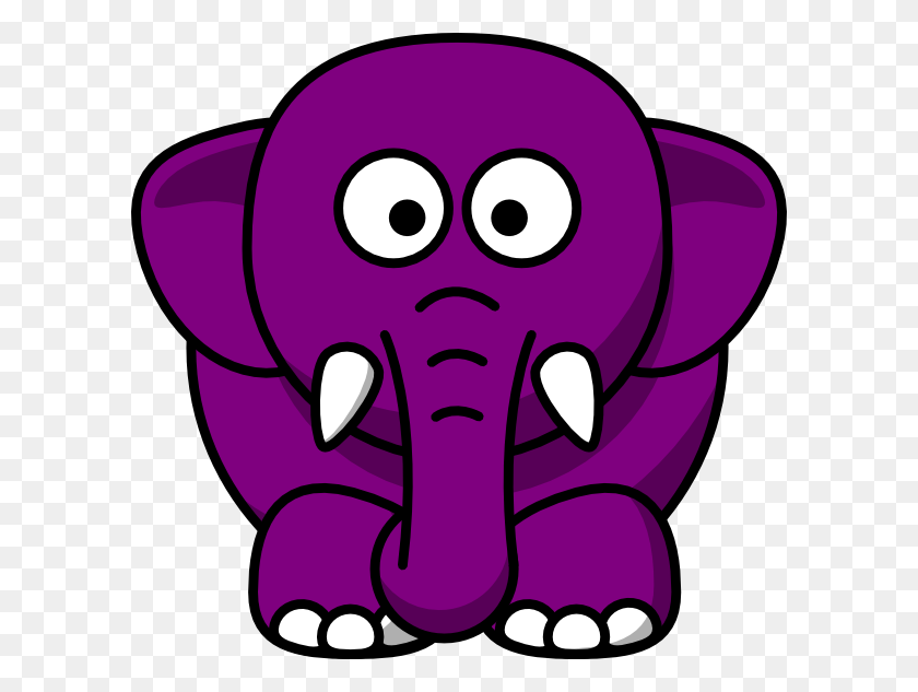 600x573 Purple Elephant Clip Art - Elephant Cartoon Clipart