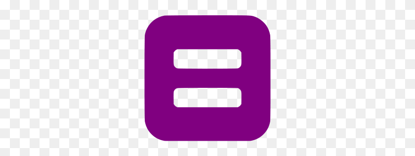 256x256 Icono De Signo Igual Púrpura - Clipart De Signo Igual