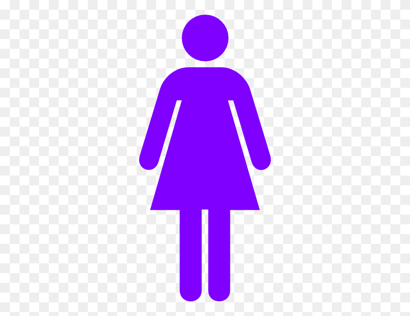270x588 Purple Female Restroom Symbol Clip Art - Bathroom Sign PNG