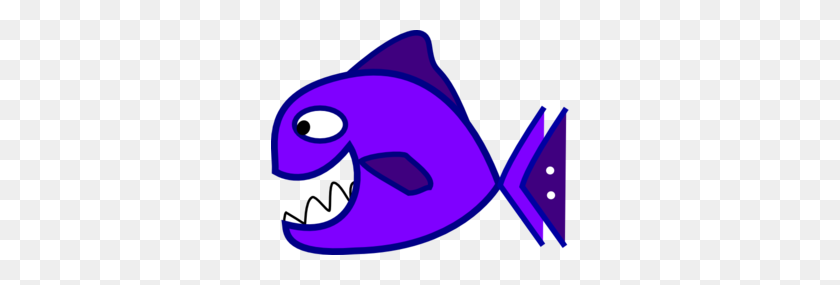 298x225 Purple Fish Clip Art - Shark Teeth Clipart