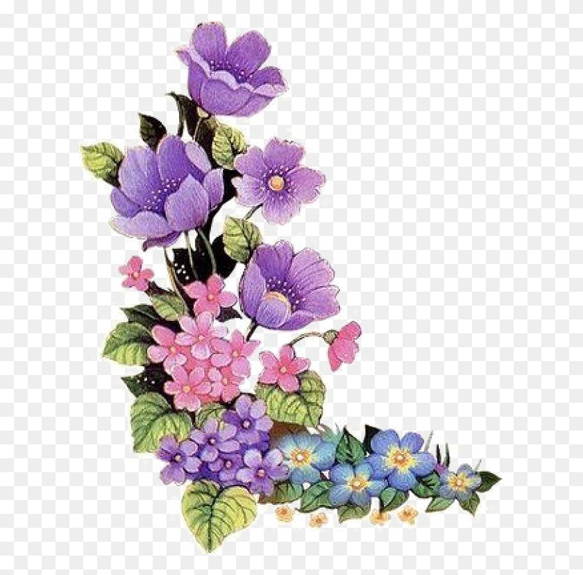 612x768 Borde Floral Púrpura Imagen Png Gratis Png Arts - Borde Púrpura Png