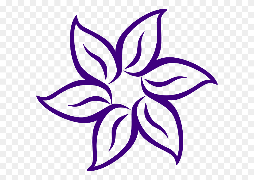 600x536 Purple Flower Border Clip Art Free Lavender Clipart My Style - Paisley Clipart
