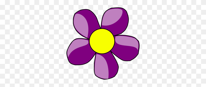 298x294 Purple Flower Clip Art - Purple Clipart