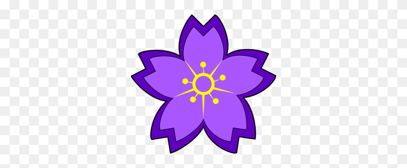 300x288 Purple Flower Clip Art - Morning Glory Clipart