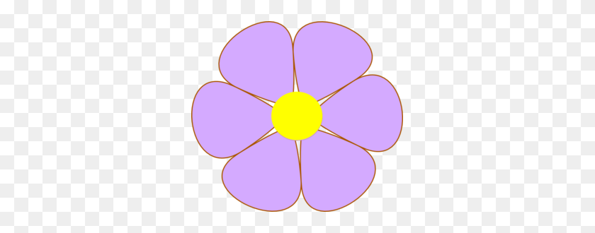 299x270 Purple Flower Clip Art - Flower Clipart Images