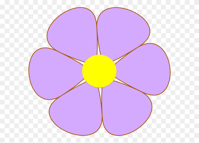 600x542 Purple Flower Clip Art - Flower Clipart PNG