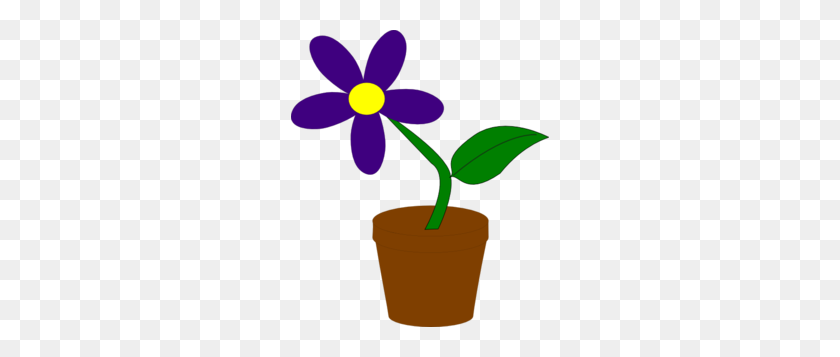 258x297 Фиолетовый Цветок Картинки - Цветы В Вазе Клипарт