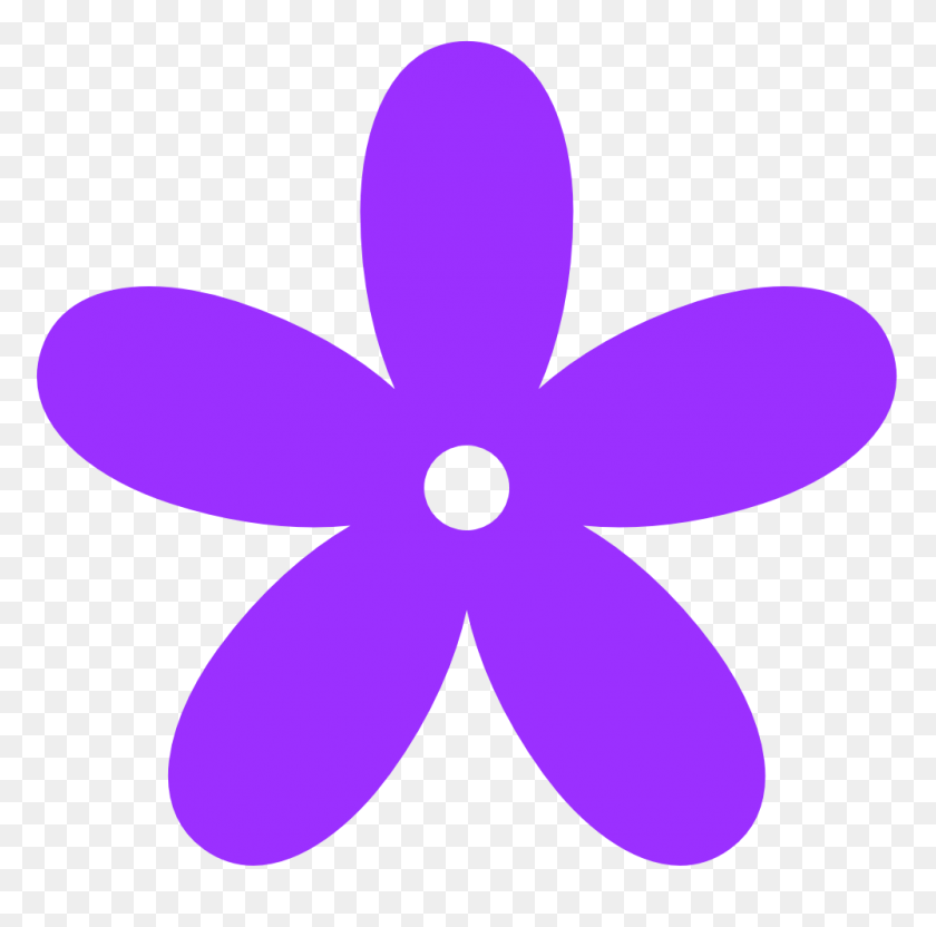 999x990 Purple Flower Clipart - Summer Border Clipart