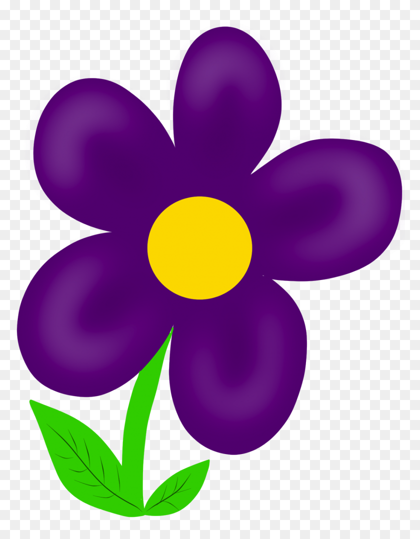 1225x1600 Purple Flower Clipart - Hippie Flowers Clip Art
