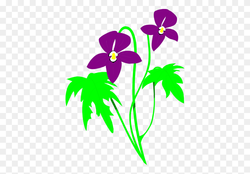 400x525 Purple Flower Clipart Line Flower - Rustic Flower Clipart