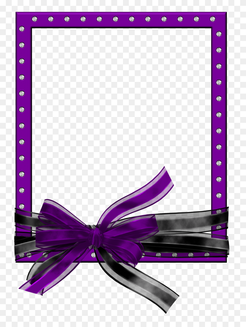 1920x2606 Purple Flower Clipart Purple Bow - Purple Flower Border Clipart