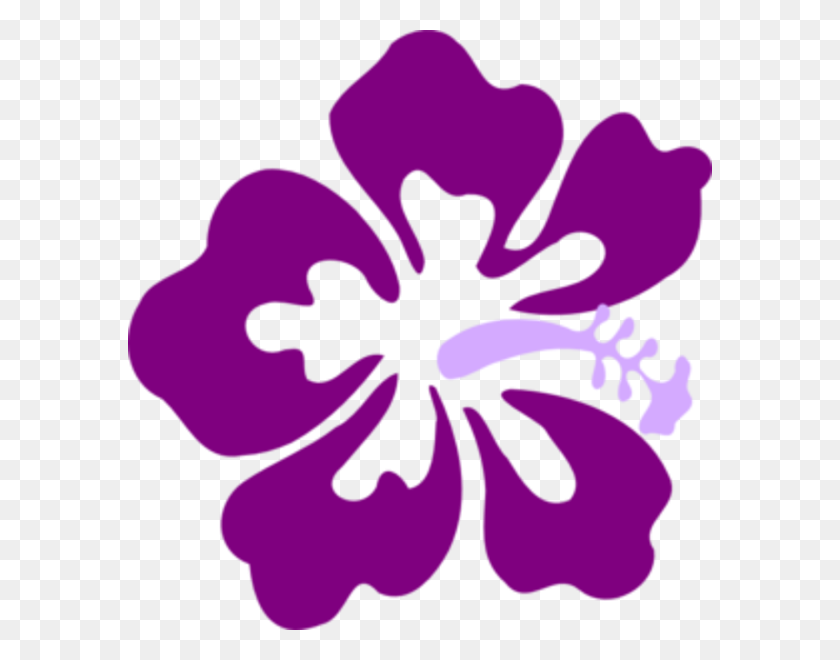 584x600 Purple Flower Clipart Tropical - Free Flower Border Clipart