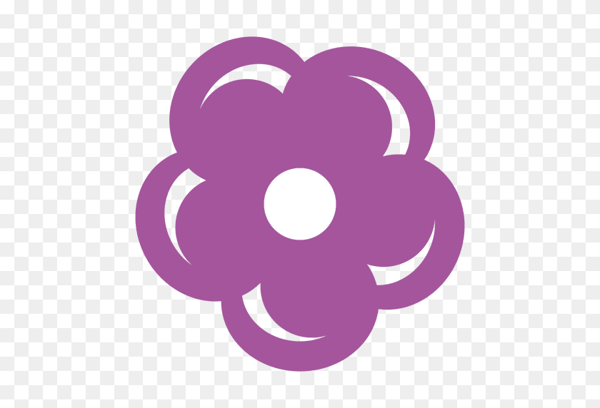 512x512 Значок Фиолетовый Цветок - Фиолетовый Круг Png