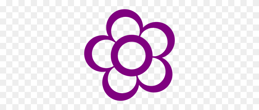 294x299 Purple Flower Outline Png, Clip Art For Web - Purple Flower PNG
