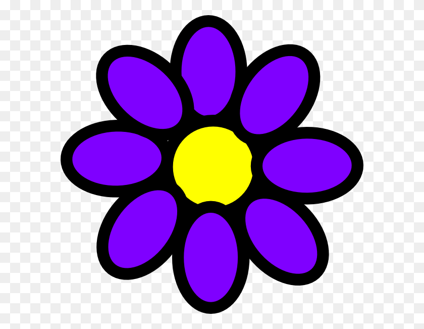 600x591 Purple Flower Png Clip Arts For Web - Violet Flower Clipart