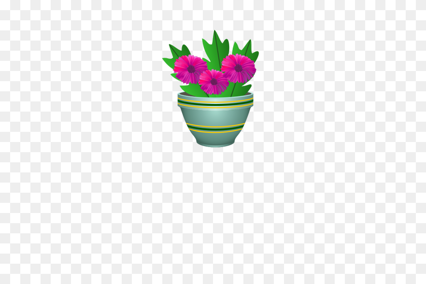 353x500 Purple Flower Pot - Flower Pot PNG