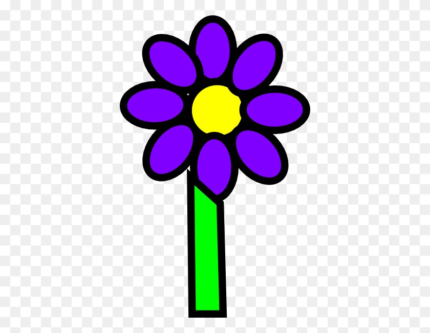 372x591 Purple Flower With Stem Clip Art - Stem Clipart