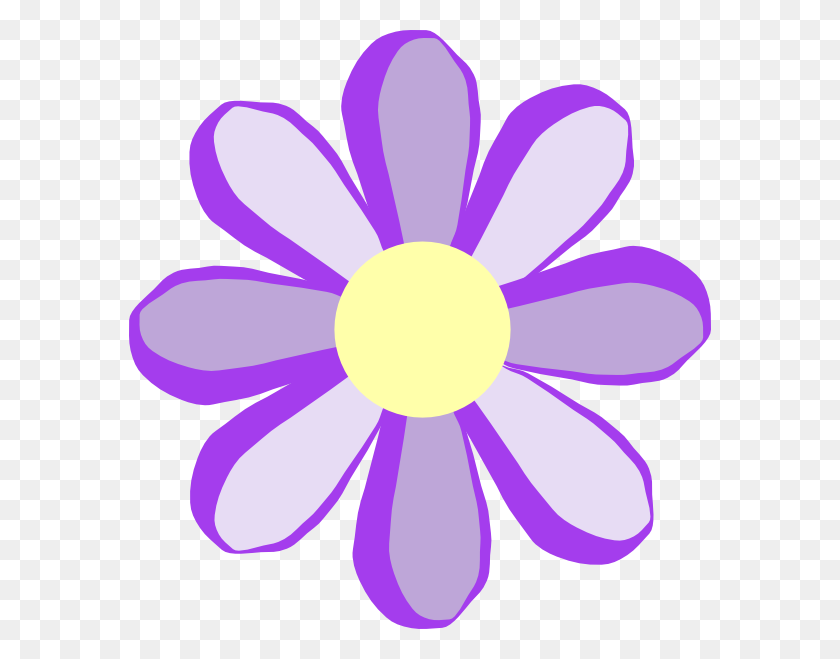 582x599 Purple Flowers Clipart - Purple Flower Border Clipart